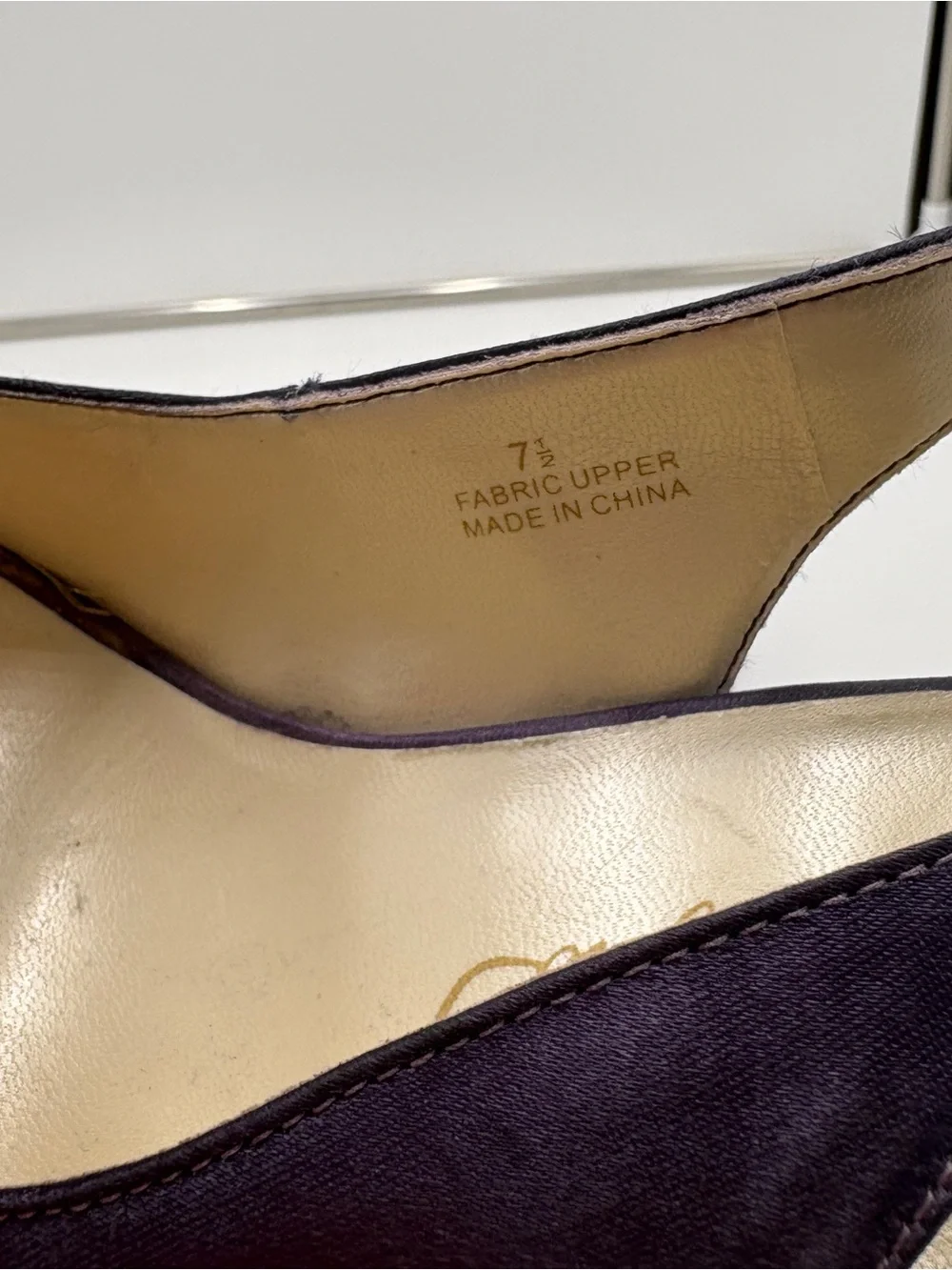 Vintage Fairycore Purple Sequin Wedge Slingback Peep Toe Michaelangelo Size 7.5